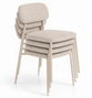 DKD Home Decor Silla Apilable Beige/Crudo de Poliéster y Hierro