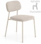 DKD Home Decor Silla Apilable Beige/Crudo de Poliéster y Hierro