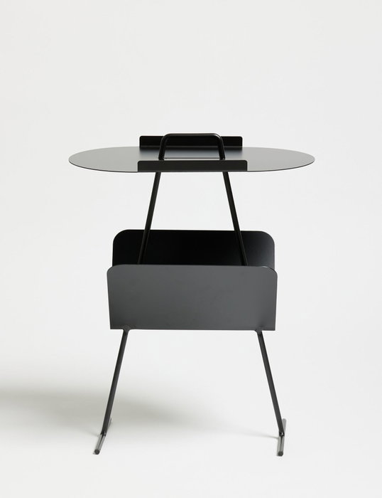 Goddy Mesa Auxiliar Black Metal 44x54x22.5 cm Diseño Elegante Sofisticación Moderna