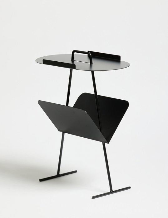 Goddy Mesa Auxiliar Black Metal 44x54x22.5 cm Diseño Elegante Sofisticación Moderna