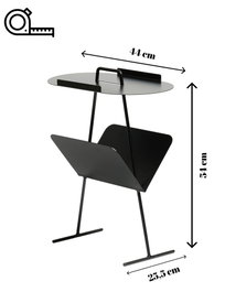 Goddy Mesa Auxiliar Black Metal 44x54x22.5 cm Diseño Elegante Sofisticación Moderna