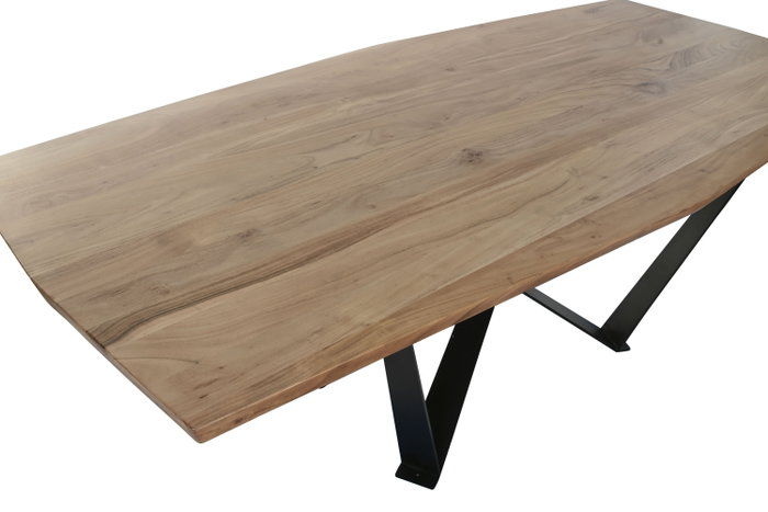 DKD Home Decor Mesa de Comedor Acacia y Metal 220x100x76