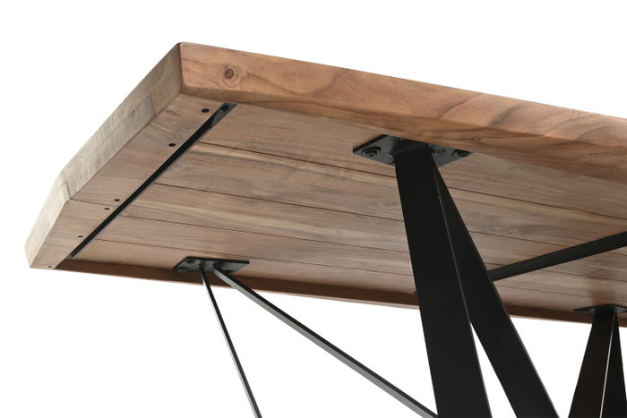 DKD Home Decor Mesa de Comedor Acacia y Metal 220x100x76