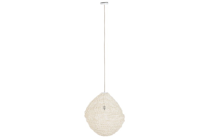 DKD Home Decor Lámpara de Techo de Fibra Trenzada Cruda 60x60x66 cm