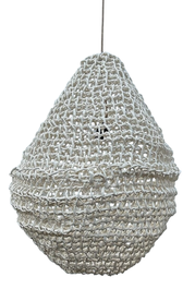 DKD Home Decor Lámpara de Techo de Fibra Trenzada Cruda 60x60x66 cm