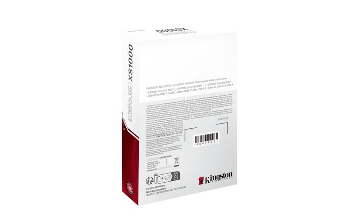 Kingston XS1000 SSD Externo Portátil 1TB, USB 3.2 Gen 2, Hasta 1050MB/s, Unidad de Estado Sólido