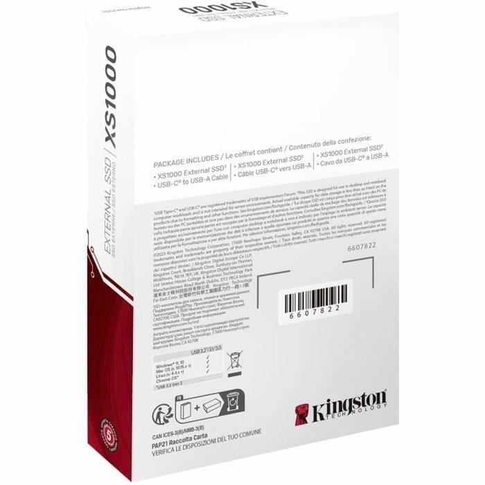 Kingston XS1000 1TB SSD Externo Negro Kingston XS1000 1TB SSD Externo Negro