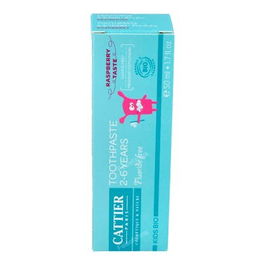Cattier Dentífrico Infantil Para Niños De 2 A 6 Años, 50Ml, Sin Flúor, Sin Sulfatos, Sabor Frambuesa