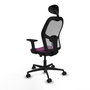 PIQUERAS Y CRESPO Silla de oficina Jorquera con mecanismo Sincro/Traslack, Morado y Gris