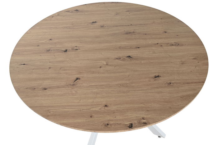 DKD Home Decor Mesa Comedor Vintage Marron Blanco 120 x 75 x 120 cm