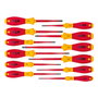 Wiha 3201K12 Juego de 12 Destornilladores SoftFinish electric slimFix con Puntas Phillips, Pozidriv, Ranura, Torx