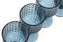 DKD Home Decor Set de 6 Copas de Cristal Azul Diamond Garbo 24 de 260ml