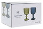 DKD Home Decor Set de 6 Copas de Cristal Azul Diamond Garbo 24 de 260ml