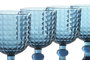 DKD Home Decor Set de 6 Copas de Cristal Azul Diamond Garbo 24 de 260ml