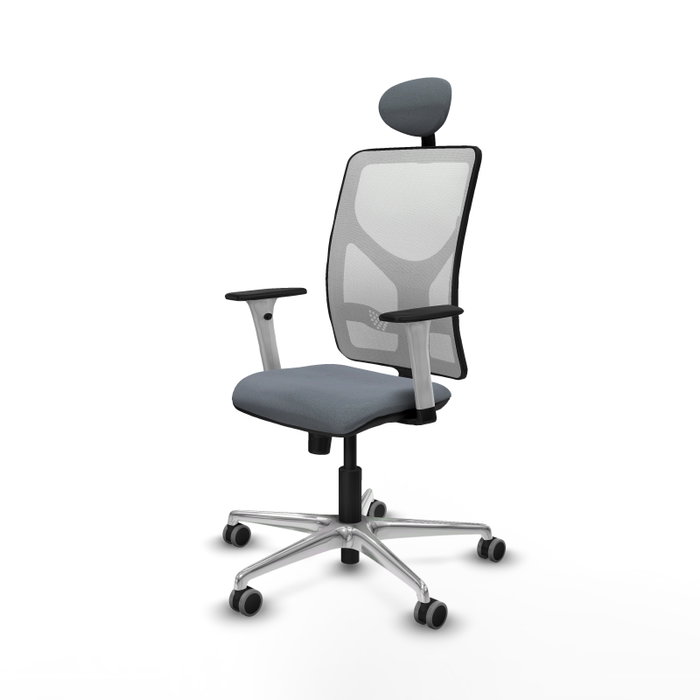 PIQUERAS Y CRESPO Silla de oficina Motilla con mecanismo Sincro, Gris y Blanco