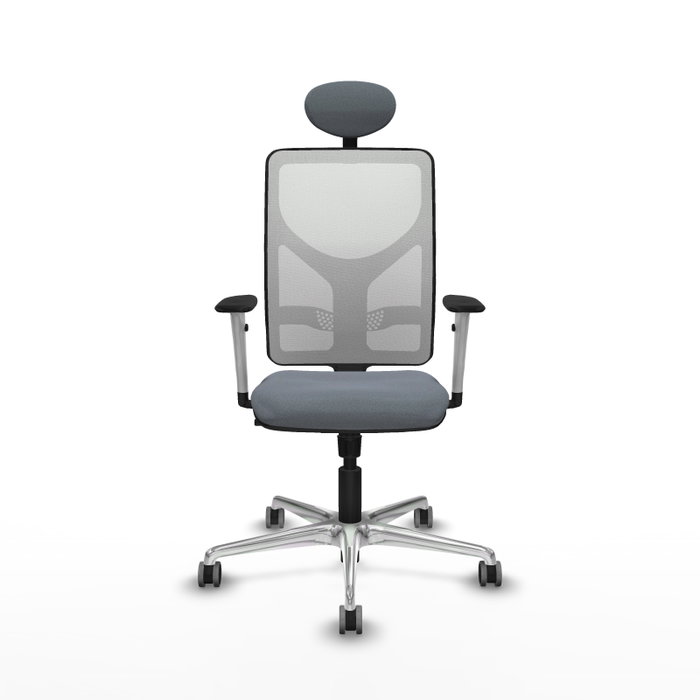 PIQUERAS Y CRESPO Silla de oficina Motilla con mecanismo Sincro, Gris y Blanco