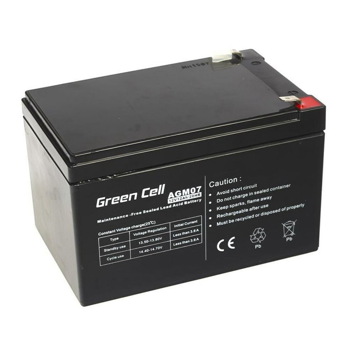 Green Cell AGM07 Batería de reemplazo 12V 12Ah Green Cell AGM07 Batería de reemplazo 12V 12Ah