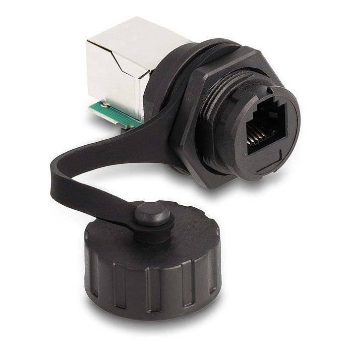 DeLOCK Conector de cable RJ12 hembra a RJ12 hembra con tapa IP68 Negro DeLOCK Conector de cable RJ12 hembra a RJ12 hembra con tapa IP68 Negro