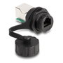 DeLOCK Conector de cable RJ12 hembra a RJ12 hembra con tapa IP68 Negro