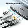 Vention THYH0 Docking USB-C 4K con 1x USB, 1x HDMI, 1x USB-C PD y Lector de Tarjetas - Gris
