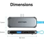 Vention THYH0 Docking USB-C 4K con 1x USB, 1x HDMI, 1x USB-C PD y Lector de Tarjetas - Gris