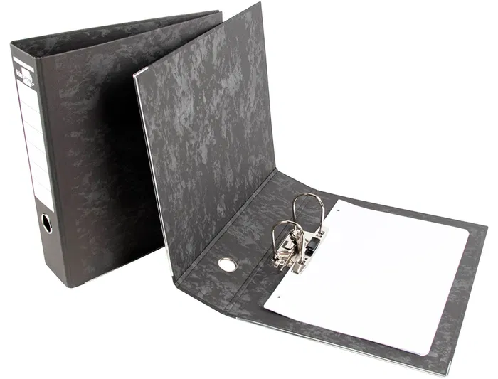 Liderpapel Archivador de Palanca A4 Cartón Forrado Negro Lomo 80mm Compresor Metálico