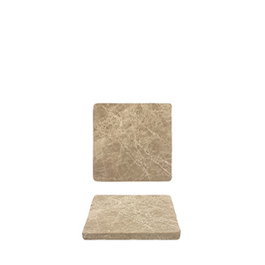 Summa Premium Tabla de Mármol Piedra Natural Baldosa Vajilla 12x12 cm Acabado Castril (Set de 3)
