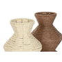 DKD Home Decor Set de 2 Jarrones de Fibra 20x20x70 Natural/Marrón
