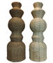 DKD Home Decor Set de 2 Jarrones de Fibra 20x20x70 Natural/Marrón
