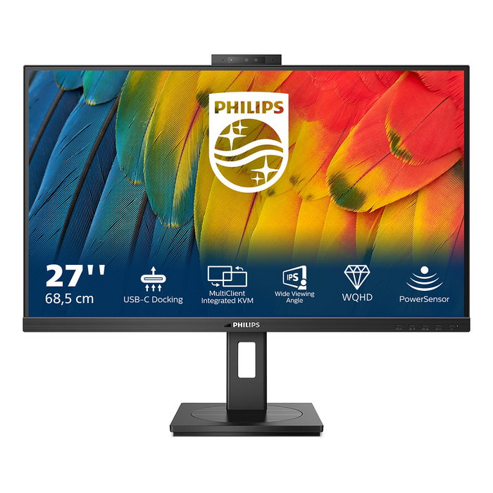 Philips 27B1U5601H Monitor 27" (68.6 cm) IPS Quad HD 2560x1440, 75Hz, USB-C con Carga 100W, Altavoces, Cámara Philips 27B1U5601H Monitor 27" (68.6 cm) IPS Quad HD 2560x1440, 75Hz, USB-C con Carga 100W, Altavoces, Cámara