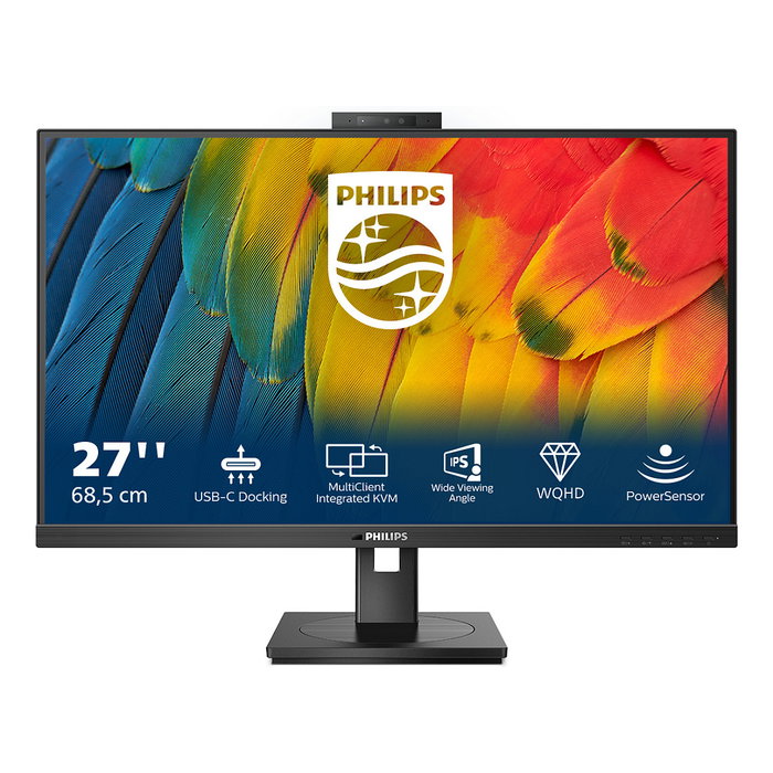 Philips 27B1U5601H Monitor 27" (68.6 cm) IPS Quad HD 2560x1440, 75Hz, USB-C con Carga 100W, Altavoces, Cámara Philips 27B1U5601H Monitor 27" (68.6 cm) IPS Quad HD 2560x1440, 75Hz, USB-C con Carga 100W, Altavoces, Cámara