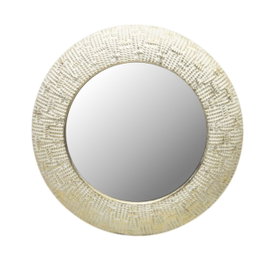 DKD Home Decor Espejo de Metal Dorado y Blanco 73x73 cm