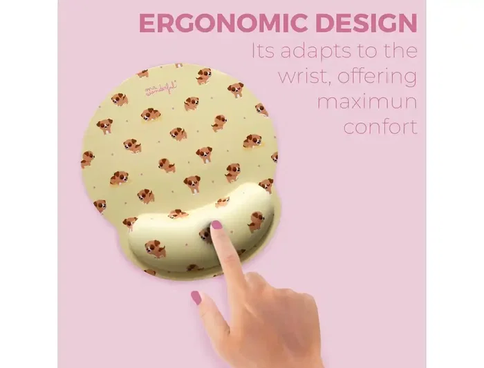 Mr Wonderful Alfombrilla de Ratón Ergonómica con Reposamuñecas de Gel Dog, Tamaño 25 x 23 cm Mr Wonderful Alfombrilla de Ratón Ergonómica con Reposamuñecas de Gel Dog, Tamaño 25 x 23 cm