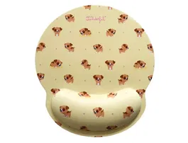 Mr Wonderful Alfombrilla de Ratón Ergonómica con Reposamuñecas de Gel Dog, Tamaño 25 x 23 cm