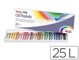Pentel Lápices Oil Pastel Caja de 25 Colores Surtidos