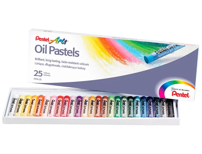 Pentel Lápices Oil Pastel Caja de 25 Colores Surtidos