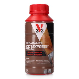 V33 Decapante Gel Express para Madera - Quita Pinturas, Barnices y Protectores - Acción en 50 Min - 500 ml