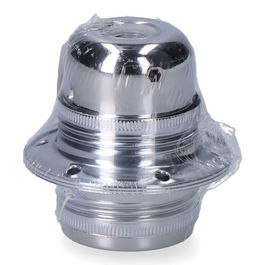 F-Line Portalámparas E27 Metálico Plateado 100W 250V Ø60x40mm con Arandelas