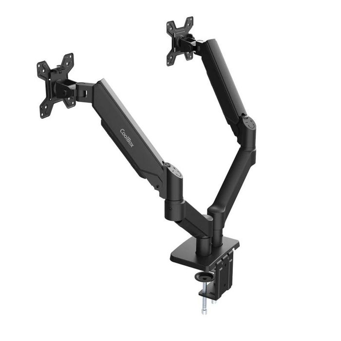 Coolbox Soporte para 2 monitores hasta 32 pulgadas negro mate