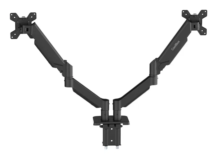 Coolbox M02D Soporte Neumático para 2 Monitores de hasta 32" (81,3 cm) - Brazo de Gas con VESA 75/100 y Gestión de Cables