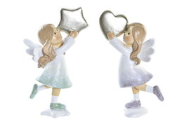 DKD Home Decor Figura de Ángel en Resina Surtida de 2 Piezas