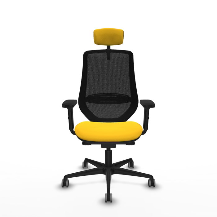 PIQUERAS Y CRESPO Silla de oficina Mardos con mecanismo Sincro/Traslack Amarillo y Negro
