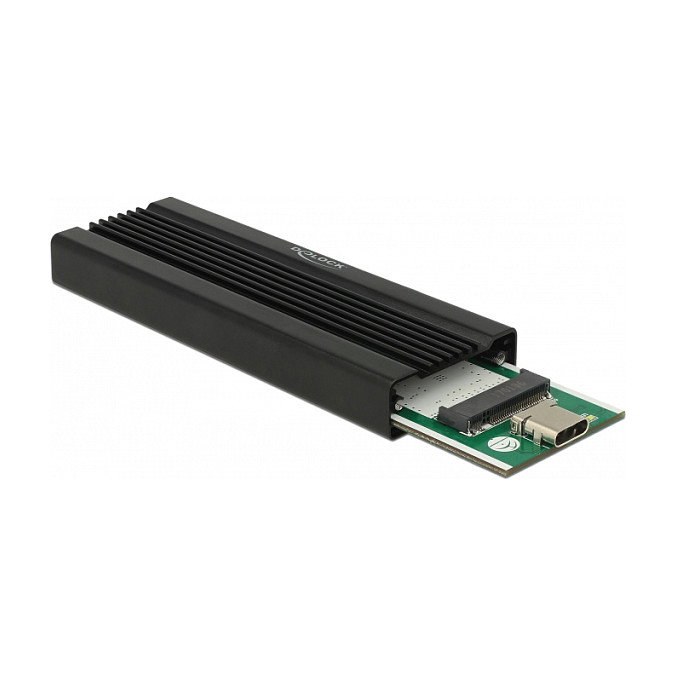 DeLOCK 42600 Carcasa Externa USB 3.2 Gen 1 para SSD M.2 NVMe PCIe, Tipo C, JMicron JMS583, 10 Gbit/s, Negro, Plug and Play