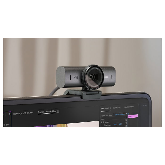 Logitech Brio 705 Cámara Web 4K Master Series Grafito, 3840 x 2160, 30 fps, Zoom 4x, Tapa de Privacidad, USB-C 960-001559