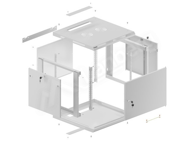 Lanberg Armario rack de pared 19 pulg 9U 600x600 gris