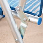 Aktive Silla de playa baja plegable rayas azul con asa de hombro