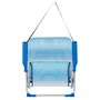 Aktive Silla de playa baja plegable rayas azul con asa de hombro