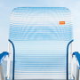Aktive Silla de playa baja plegable rayas azul con asa de hombro