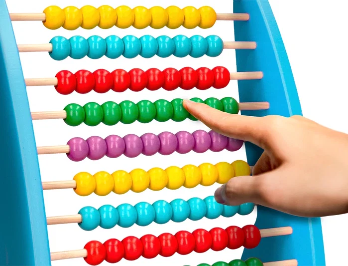 Liderpapel Ábaco de madera con 100 bolas de colores