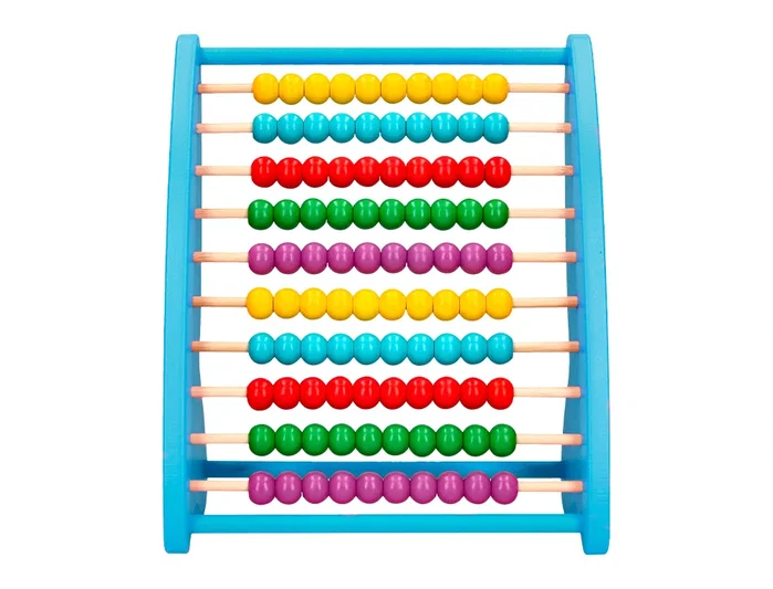 Liderpapel Ábaco de madera con 100 bolas de colores